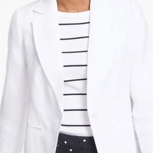 Talbots White Single-Button Blazer